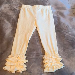 Ivory ruffle leggings